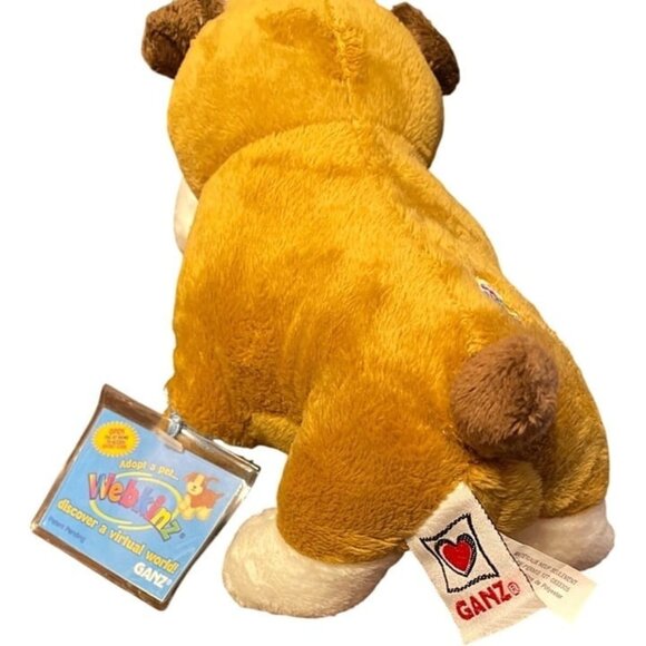 Webkinz Ganz Bulldog Plush Toy Brown & White Stuffed Animal About 8" - Picture 9 of 12